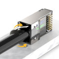 5/10Pcs RJ45 Pass Through Connectors, Cat8/Cat7/Cat6A Shielded Modular Plug, 50UM Gold Plated 8P8C Ethernet Connector.