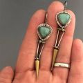 Boho Unique Earrings For Women Handmade Ancient Design Natural Drop Hook Earrings Mother Day Gift. 
