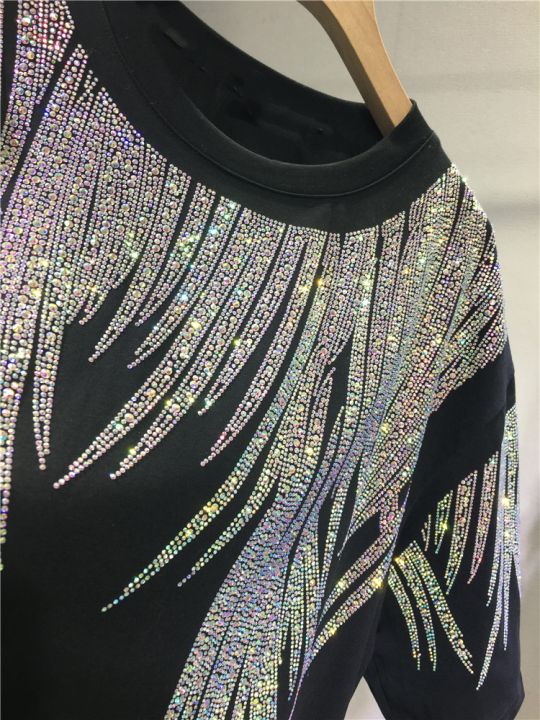L-4XL%20Plus%20Size%20Tops%20Rhinestone%20Graphic%20T-shirts%20Luxury%20Large%20Size%20Tunic%20for%20Women%20Men%20Summer%20Cotton%20Women's%20Clothing%20Chubby%20Y2K%20-%20Image%203