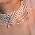 Tenoor Luxury New Pearl Necklace Woman Trend Collarbone Chain Luxuoso Bridal Special Necklace. 