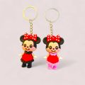 Pair Of Key Chain Silicon Materials, Tom & Jerry and Mickey Mouse Cartoon Characters Key Chain. 