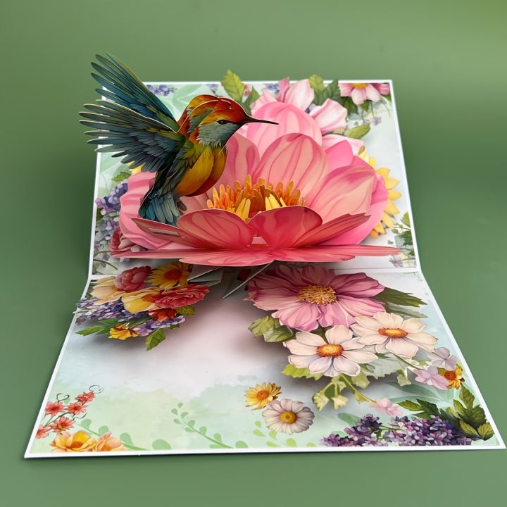 3D Pop Up Flower Greeting Cards Wedding Card Anniversary Valentines Day ...