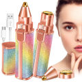 Facial Beauty 2-In-1 Rechargeable Electric Eyebrow Trimmer and Facial Hair Remover for Women - Gentle, Painless, Portable, and Precision Grooming Tool. 