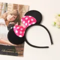 Adult Kids Minnie Mouse Ears Headband Girls Birthday Party Sequin Dot Bows Accessories Headwear Children's Headwear Hair Band. 