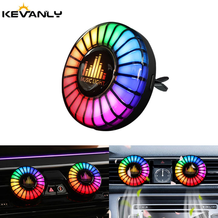 Car Music Rhythm Lamp Car Air Outlet Freshener D2 Vehicle-Mounted Color-Changing Audio Light App Control Music Atmosphere Light