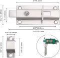 3 inch Stainless Steel Spring Loaded Automatic Door Latch ,2 Pack 3 Inch Door Latch Sliding Lock,Bar rel Bolt With Button,Suitable for Home,Hotel and Most Room Doors (Silver). 