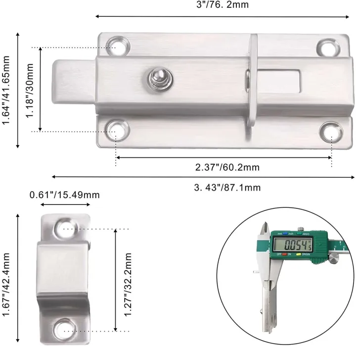 3%20inch%20Stainless%20Steel%20Spring%20Loaded%20Automatic%20Door%20Latch%20,2%20Pack%203%20Inch%20Door%20Latch%20Sliding%20Lock,Bar%20rel%20Bolt%20With%20Button,Suitable%20for%20Home,Hotel%20and%20Most%20Room%20Doors%20(Silver)%20-%20Image%202