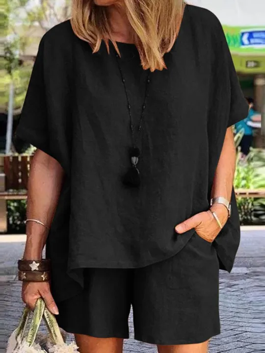 ZANZEA%202024%20Summer%20Two%20Piece%20Women%20Tracksuit%20Causal%20Shorts%20Suits%20Short%20Sleeve%20Shirt%20Tops%20Loose%20Matching%20Set%20Oversized%20Outfits%20-%20Image%204