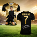 Ronaldo 7 Football Jersey 3D Print Sport Quick-dry Breathable Men T-Shirt Team Training Uniform Club Parent-child Short Sleeve.