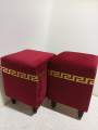 ottoman stools pair velvet stuff sofa chair stool living room bedroom stools (pack of 2). 