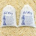 10-Pack Virgin Mary Drawstring Prayer Pouches, Cotton Rosary Bags Religious Keepsake Storage Sacks.