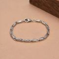 New Silver Color Simple Style Retro Bracelet Niche Design Mobius Men's Geometric Hip Hop Fashion Accessories. 