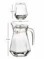 Delisoga 7 Pcs Glass Water Set, Premium Quality Glassware Water set in gift box 1pc of jug,and 6 pcs of glasses. 