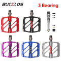 BUCKLOS  3 Bearings Bike Pedals Ultra Light MTB Bike Flat Platform Pedals Anti-Slip Mountain Road Bike Flat Pedals Bicycle Parts. 