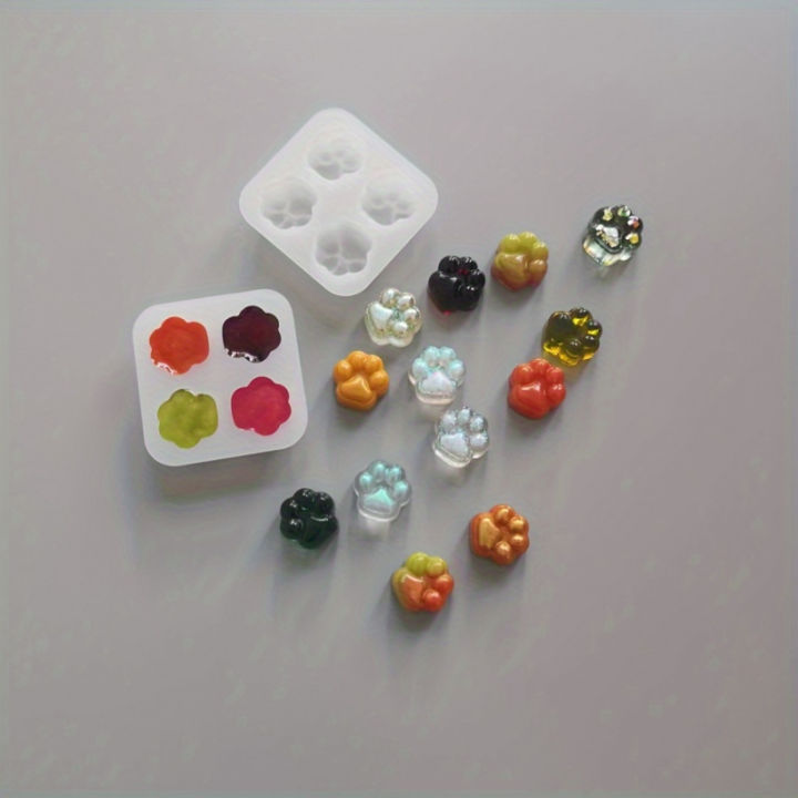 1Cat Paw Pattern Silicone Mold Set-4A Unique One DIY Resin、Clay and Plaster Crafts Design-Perfect for Candle Making and Aromathe