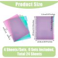 24 Sheets 4-Tab Binder Dividers A4 Plastic Blank Index Dividers Office Subject Dividers Colorful Loose Leaf Binders Multipunched. 