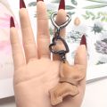 2pcs Heart Shape Keychains Metal Spring Keyring Chain Buckle for Keychains, DIY Bag, Craft Making, Purse and Handbag. 