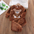 New Winter Baby Girls Boys Homewear Sets Autumn Fashion Flannel Fleece Clothes Kids Cartoon Bear Sleepwear Children Pajamas. 