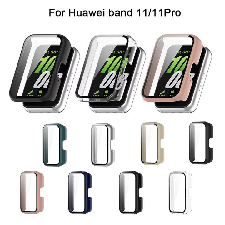 For Huawei Band 11, 11 Pro bumper Case PC+Tempered Glass Screen Protector Full Cover Bumper Cases for Huawei Band 11, 11 Pro