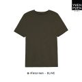 Yuenpuen olive green round neck t-shirt no stretch no need to iron T-shirt solid color tshirt women T-shirt men soft T-shirts. 