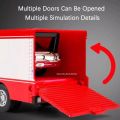 Scale 1:64 Container Alloy Trailer Model Toy Car Diecast Metal Movable Joint Pull Back Rescue Engineering Vehicles s for Kid. 