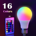 16 Colors RGB Bulb LED Multicolor Bulb E27 Base 220V Household Lighting Dimmable 24 Key Remote Control Atmosphere Neon Light. 