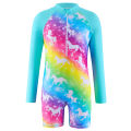 Children Swimsuit Girls Long Sleeve Swimwear Unicorn Kids Sun Protection Bathing Suit Girl Water Sports Pool Quick Drying Outfit. 