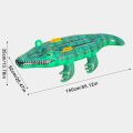Inflatable Crocodile Shaped Surfboard Alligator Floating Pad for Pool Body Mat Replacement Surfboatd Daily Use Kids Swim Toy.