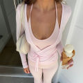 Women Cross Wrap Tie Crop Tops Yoga Shirts Long Sleeve Deep V Neck Solid Color Slim Fit Shirts Ladies Yoga Workout Blouses Tees. 