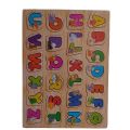 English Alphabet Wood Peg Puzzle. 