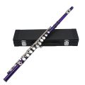 SLADE 16 Holes C Tone Flute With E Key Purple Professional Woodwind Instrument Closed Key Cupronickel Tube Flute Beginner Kit.