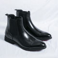 Chelsea Boots for Men Red Sole Pu Ankle Business Round Toe Slip-On Mens Boots Free Shipping Size 38-46 Men Shoes. 