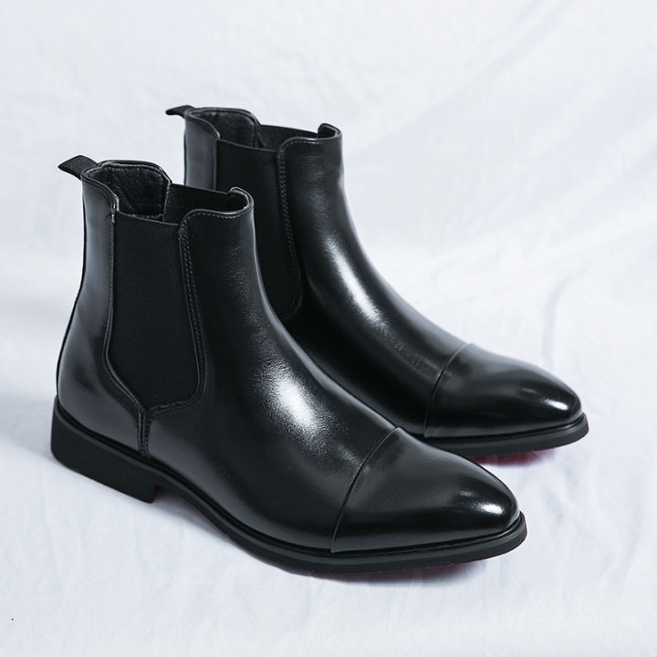 Chelsea%20Boots%20for%20Men%20Red%20Sole%20Pu%20Ankle%20Business%20Round%20Toe%20Slip-On%20Mens%20Boots%20Free%20Shipping%20Size%2038-46%20Men%20Shoes%20-%20Image%203