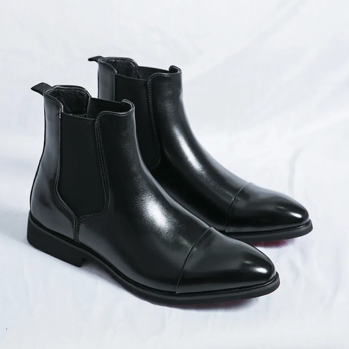 Chelsea%20Boots%20for%20Men%20Red%20Sole%20Pu%20Ankle%20Business%20Round%20Toe%20Slip-On%20Mens%20Boots%20Free%20Shipping%20Size%2038-46%20Men%20Shoes%20-%20Image%203