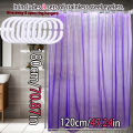 3D Mysterious Purple Clear and Transparent Bathroom Partition Curtain, High Appearance Horizontal Decorative Curtain. 