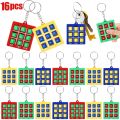4-16pcs Tic Tac Toe Game Keychain Kids Educational Toy Birthday Party Favors for guest Goodie Bag Pinata Filler Classroom Prizes.