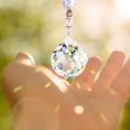 4 Pcs Window Crystal Suncatcher Hanging, Crystal Ball Prism Pendant Suncatcher Rainbow Maker with Chain for Garden Wedding Chris. 
