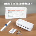 Portable A4 Printer for High Professionals - Ideal for Office Document Printing Wireless Bluetooth Inkless Thermal Printing Tech Perfect for Field Work, Assignments, On-the-Go Travel - Nadra A401.