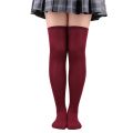 Women Over Knee Thigh High Socks Academic Style solid corlor Long Socks Over The Knee Stockings For Ladies Girls.