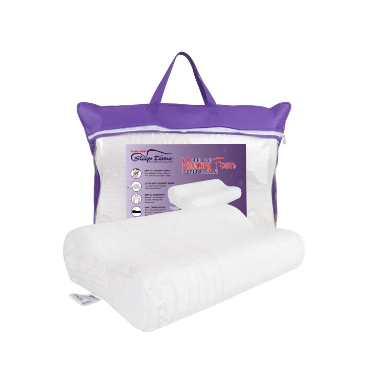 APEX%20FOAM%20Orthopedic%20Contour%20Memory%20Foam%20Pillow%2020%20X13.5"%20-%20Imported%20Fabric%20-%20Image%203