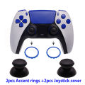 TingDong For Sony  Dualsense 5 PS5 Controller 3D Analog Mushroom Cap Thumbstick Joystick Cover with Accent Rings Plastic. 