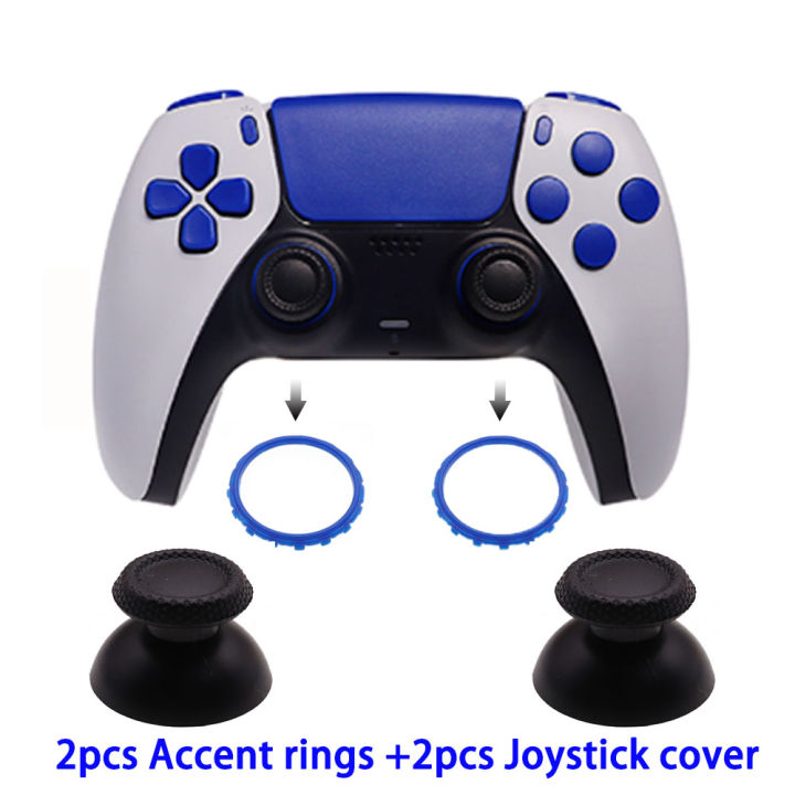 TingDong%20For%20Sony%20%20Dualsense%205%20PS5%20Controller%203D%20Analog%20Mushroom%20Cap%20Thumbstick%20Joystick%20Cover%20with%20Accent%20Rings%20Plastic%20-%20Image%202