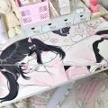 Cute Kitten Girl Pu Leather Mousepad Office Desk Mat Mouse Pad Computer Speed Type Carpet Mat Player Laptop Keyboard Cartoon.