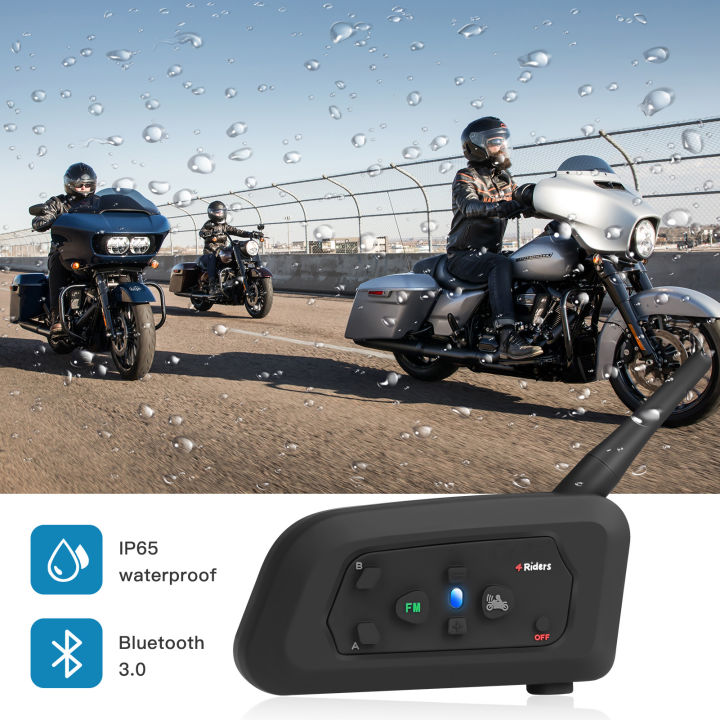 V4%20PRO%20Motorcycle%20Helmet%20Bluetooth%20Intercom%20Headset%201200M%204%20Riders%20Full%20Duplex%20Interphone%20With%20Fm%20Radio%20Waterproof%20Communicator%20-%20Image%205