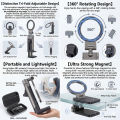 Universal Magnetic Phone Holder Travel Essentials Flexible Rotation Hands-Free Airplane Phone Mount for IPhone 17 ProMax . 