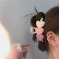 AWAYTR New Korea Heart Shape Acrylic Hair Claws Crab Large Pearl Claw Clips for Woman Girls Bath Barrette Lady Fashion Headdress. 
