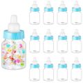 12Pcs Baby Bottle Baby Shower Favor Plastic Candy Bottle Mini Feeding Bottle for Birthday Baby Shower  Decor. 