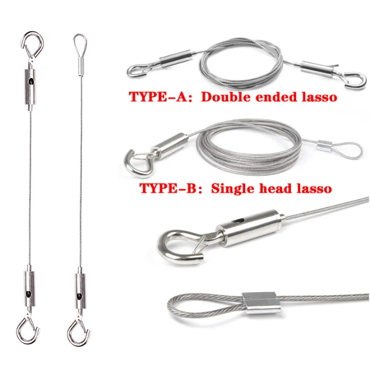 Adjustable Automatic Wire Rope Spring Hook Clothesline Picture Hanging ...