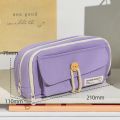 Cute And Convenient Canvas Pencil Case Large Opening Capacity for Student Supplies Cosmetics Travel Handbag 1pc. 