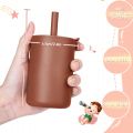 Baby Feeding Straw Drinkware Cup Baby Cute Learning Feeding Cup Food Grade  BPA Free Silicone Toddler Water Bottle Tableware. 